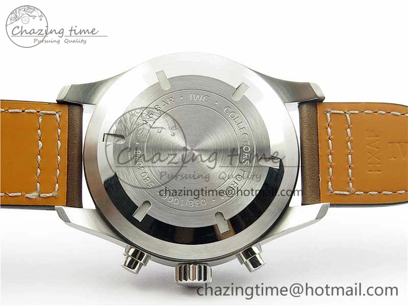 Pilot Chrono IW377726 ZF 1:1 Best Edition Green Dial on Brown Leather Strap A7750