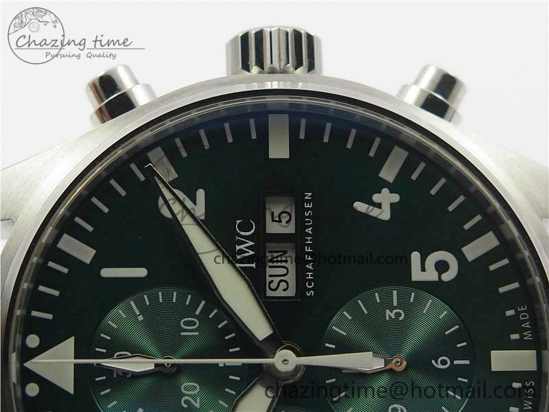 Pilot Chrono IW377726 ZF 1:1 Best Edition Green Dial on Brown Leather Strap A7750