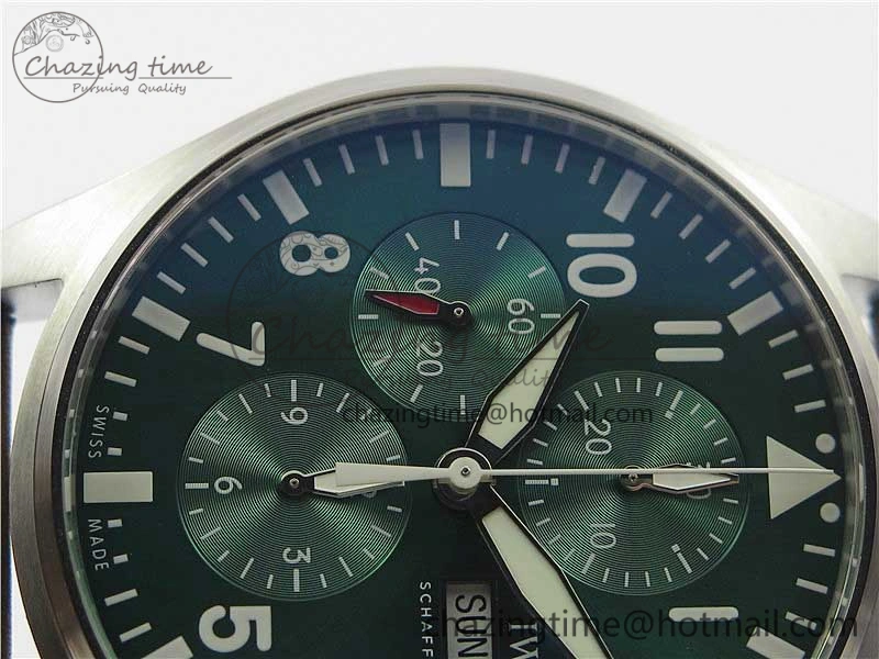 Pilot Chrono IW377726 ZF 1:1 Best Edition Green Dial on Brown Leather Strap A7750