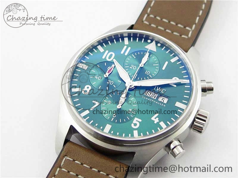 Pilot Chrono IW377726 ZF 1:1 Best Edition Green Dial on Brown Leather Strap A7750