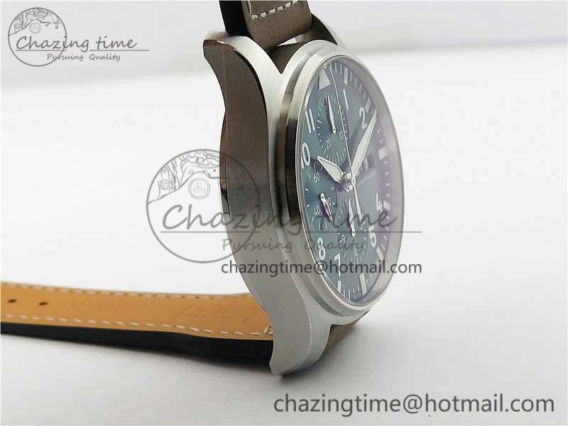 Pilot Chrono IW377726 ZF 1:1 Best Edition Green Dial on Brown Leather Strap A7750