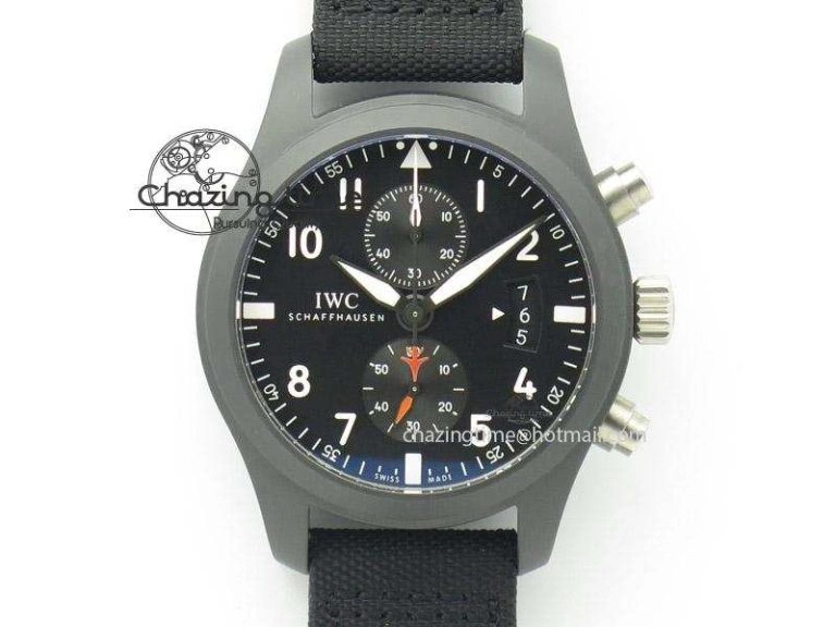Pilot Chrono IW388001 Real Ceramic ZF 1:1 Best Edition On Black Nylon Strap A7750