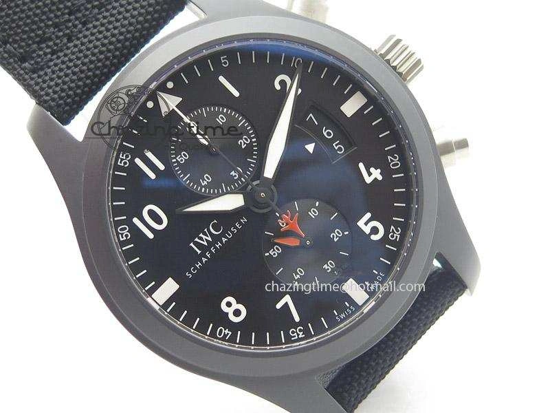 Pilot Chrono IW388001 Real Ceramic ZF 1:1 Best Edition On Black Nylon Strap A7750