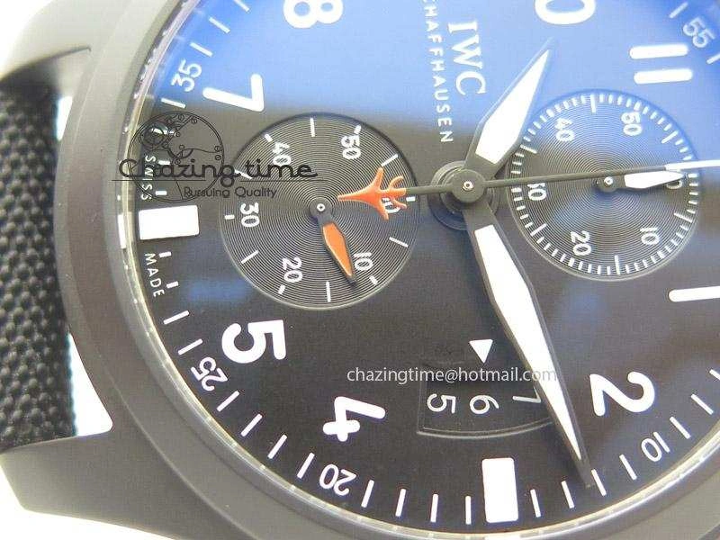 Pilot Chrono IW388001 Real Ceramic ZF 1:1 Best Edition On Black Nylon Strap A7750