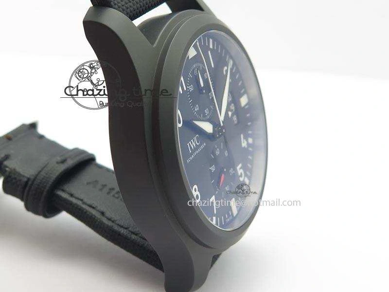 Pilot Chrono IW388001 Real Ceramic ZF 1:1 Best Edition On Black Nylon Strap A7750