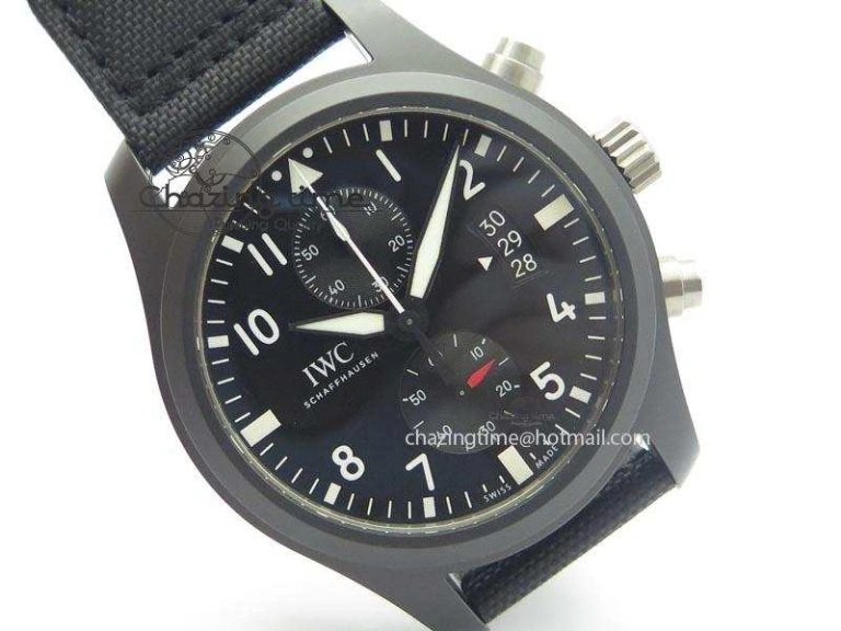 Pilot Chrono IW388001 Real Ceramic ZF 1:1 Best Edition On Black Nylon Strap A7750