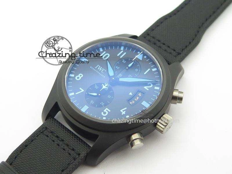 Pilot Chrono IW388003 Real Ceramic V6F 1:1 Best Edition On Black Nylon Strap A7750