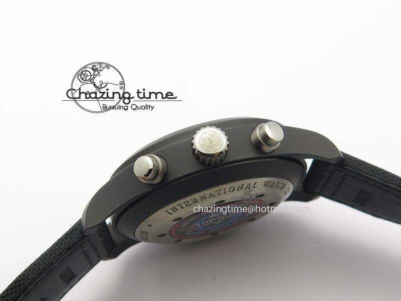 Pilot Chrono IW388003 Real Ceramic V6F 1:1 Best Edition On Black Nylon Strap A7750