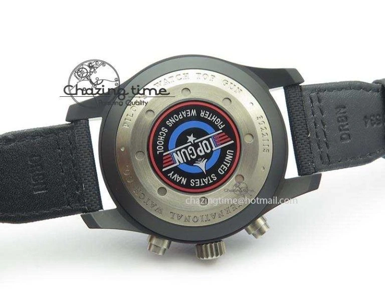 Pilot Chrono IW388003 Real Ceramic V6F 1:1 Best Edition On Black Nylon Strap A7750