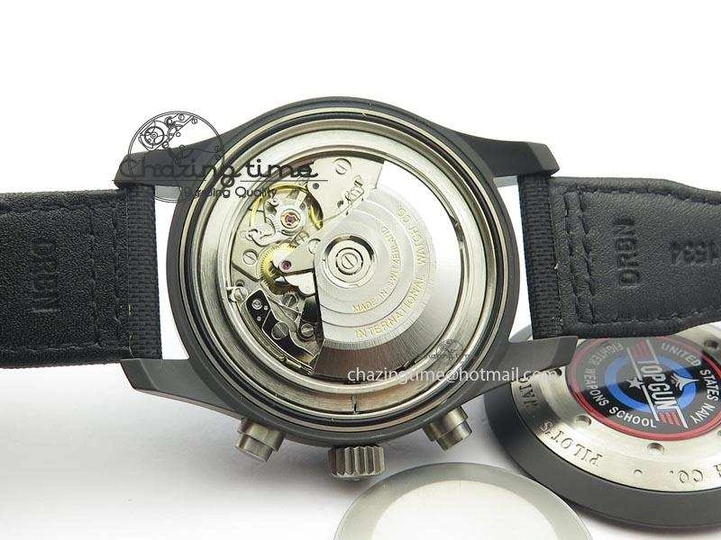 Pilot Chrono IW388003 Real Ceramic V6F 1:1 Best Edition On Black Nylon Strap A7750