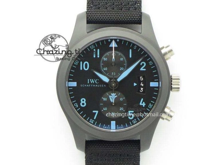 Pilot Chrono IW388003 Real Ceramic ZF 1:1 Best Edition On Black Nylon Strap A7750