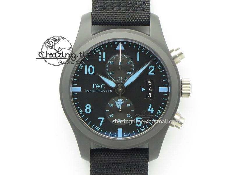 Pilot Chrono IW388003 Real Ceramic ZF 1:1 Best Edition On Black Nylon Strap A7750