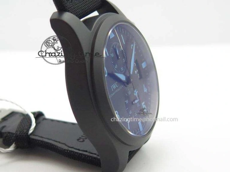 Pilot Chrono IW388003 Real Ceramic ZF 1:1 Best Edition On Black Nylon Strap A7750