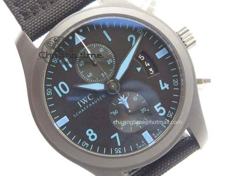 Pilot Chrono IW388003 Real Ceramic ZF 1:1 Best Edition On Black Nylon Strap A7750