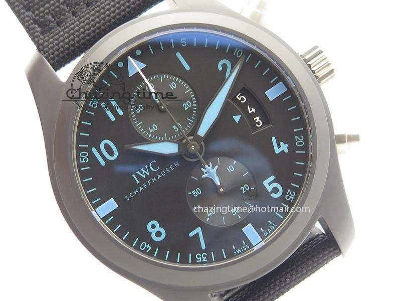 Pilot Chrono IW388003 Real Ceramic ZF 1:1 Best Edition On Black Nylon Strap A7750