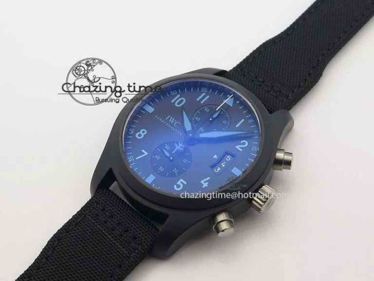 Pilot Chrono IW388003 Real Ceramic ZF 1:1 Best Edition On Black Nylon Strap A7750