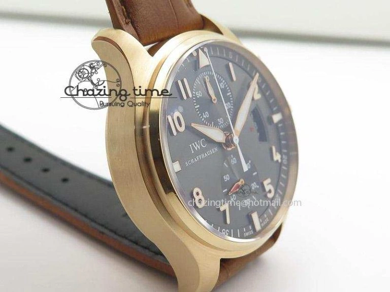 Pilot Chrono RG 3878 Gray Dial on Light Brown Leather Strap A7750