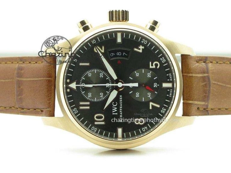 Pilot Chrono RG 3878 Gray Dial on Light Brown Leather Strap A7750