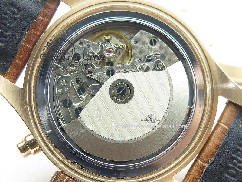 Pilot Chrono RG 3878 Gray Dial on Light Brown Leather Strap A7750
