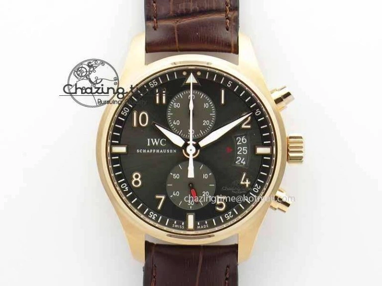 Pilot Chrono RG 3878 V6F Best Edition Gray Dial On Brown Leather Strap A7750