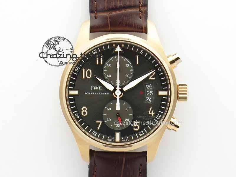 Pilot Chrono RG 3878 V6F Best Edition Gray Dial On Brown Leather Strap A7750