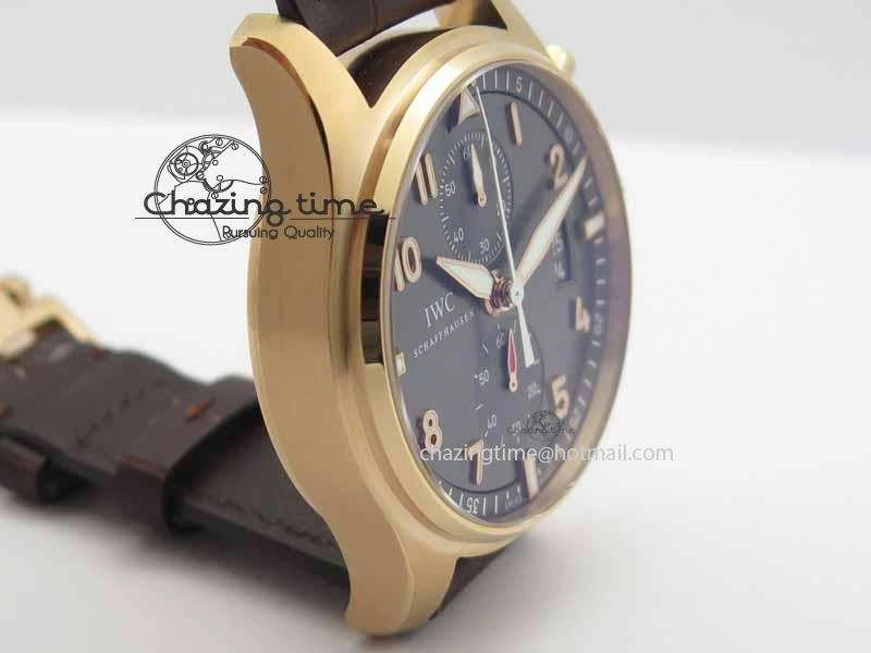 Pilot Chrono RG 3878 V6F Best Edition Gray Dial On Brown Leather Strap A7750