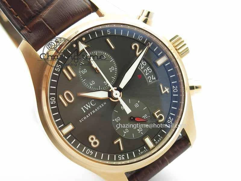 Pilot Chrono RG 3878 V6F Best Edition Gray Dial On Brown Leather Strap A7750
