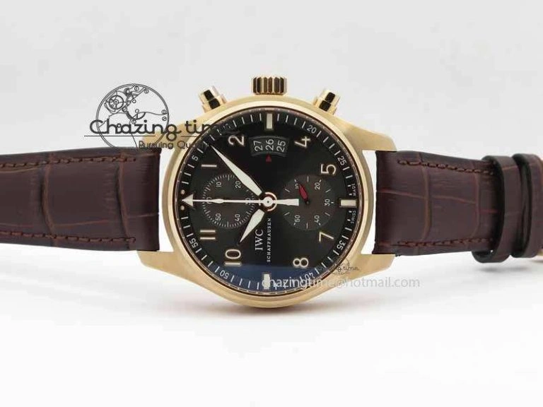 Pilot Chrono RG 3878 V6F Best Edition Gray Dial On Brown Leather Strap A7750