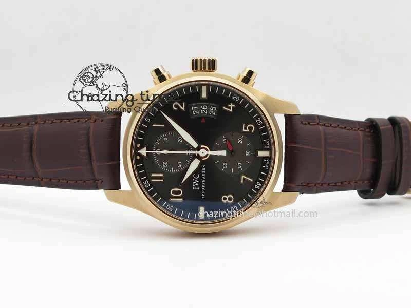 Pilot Chrono RG 3878 V6F Best Edition Gray Dial On Brown Leather Strap A7750