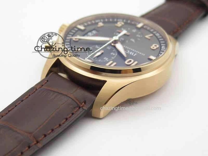 Pilot Chrono RG 3878 V6F Best Edition Gray Dial On Brown Leather Strap A7750