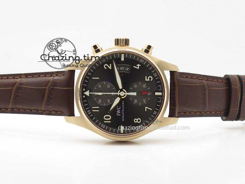 Pilot Chrono RG 3878 ZF Best Edition Grey Dial On Brown Leather Strap A7750