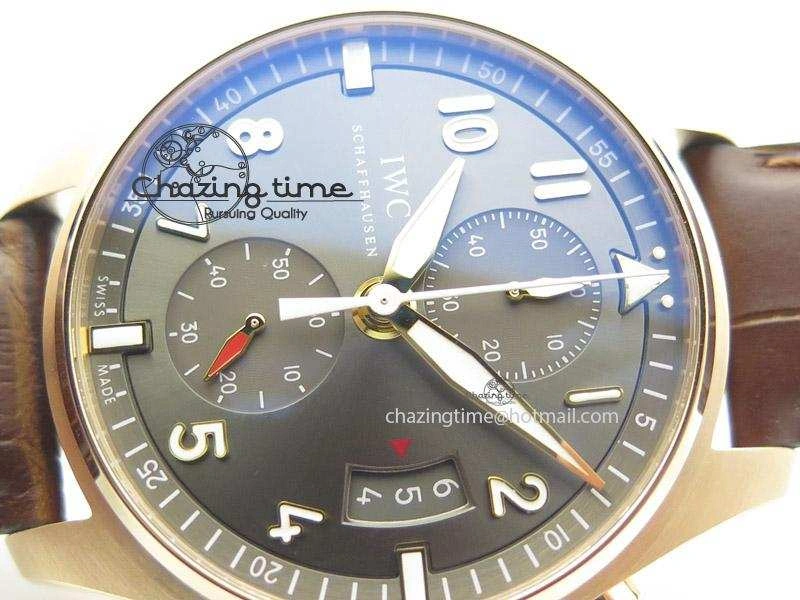 Pilot Chrono RG 3878 ZF Best Edition Grey Dial On Brown Leather Strap A7750