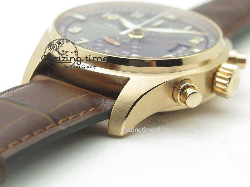 Pilot Chrono RG 3878 ZF Best Edition Grey Dial On Brown Leather Strap A7750