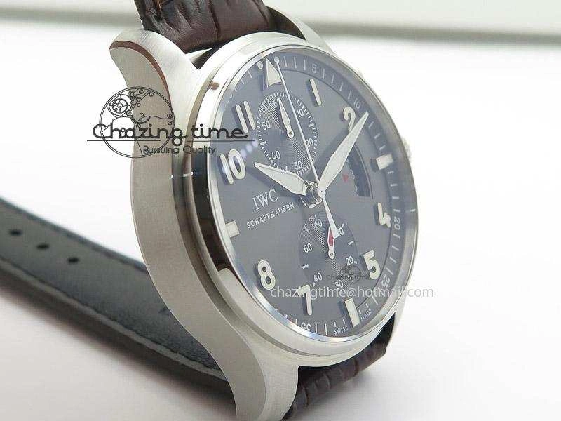 Pilot Chrono SS 3878 Gray Dial on Brown Leather Strap A7750