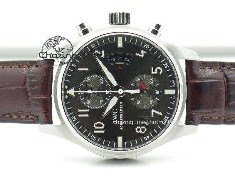 Pilot Chrono SS 3878 Gray Dial on Brown Leather Strap A7750