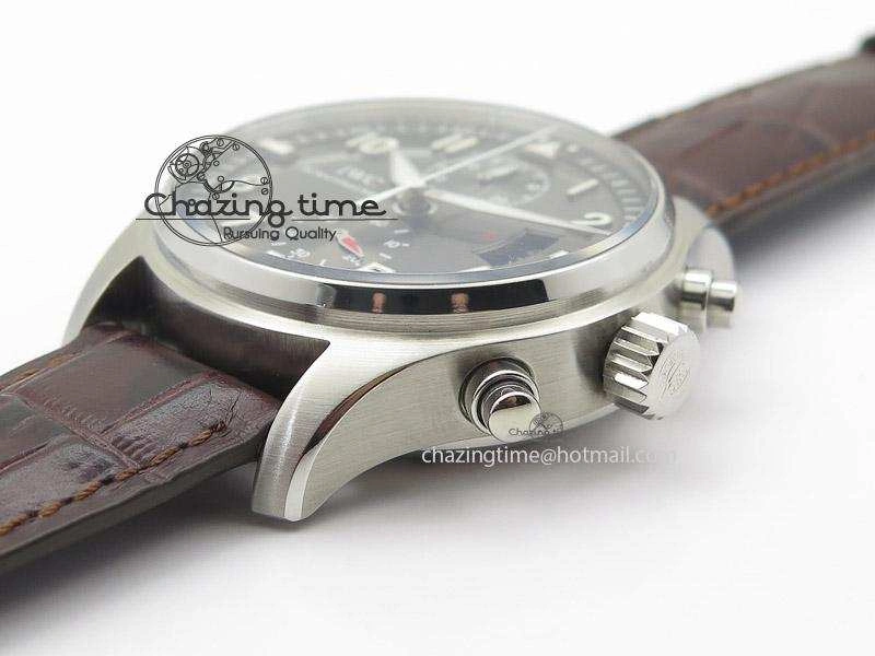 Pilot Chrono SS 3878 Gray Dial on Brown Leather Strap A7750