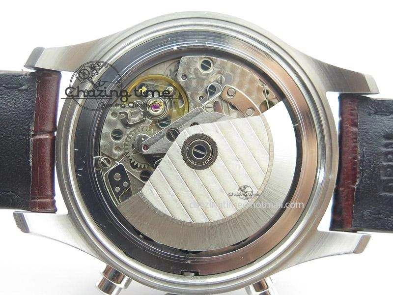 Pilot Chrono SS 3878 Gray Dial on Brown Leather Strap A7750