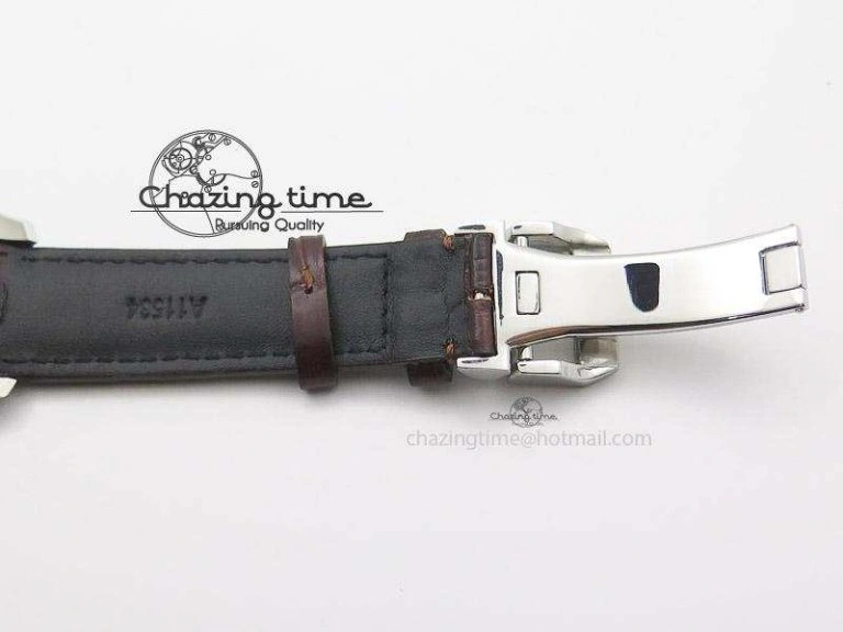 Pilot Chrono SS 3878 Gray Dial on Brown Leather Strap A7750