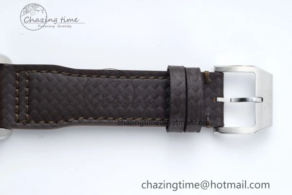 Pilot Chrono SS AZF 1:1 Best Edition Black Dial Orange Markers on Brown Leather Strap A7750