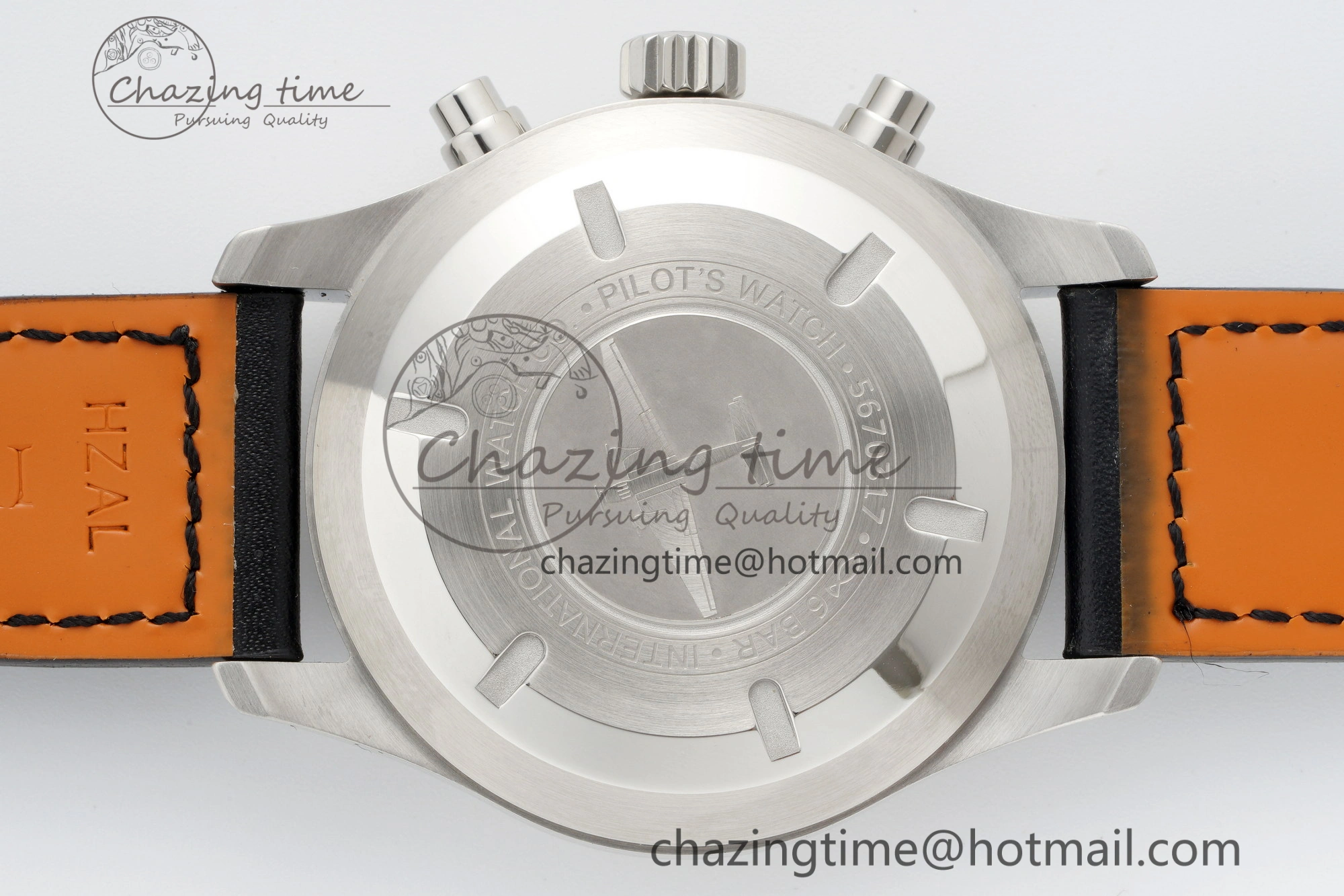 Pilot Chrono SS AZF 1:1 Best Edition Black Dial on Black Leather Strap A7750