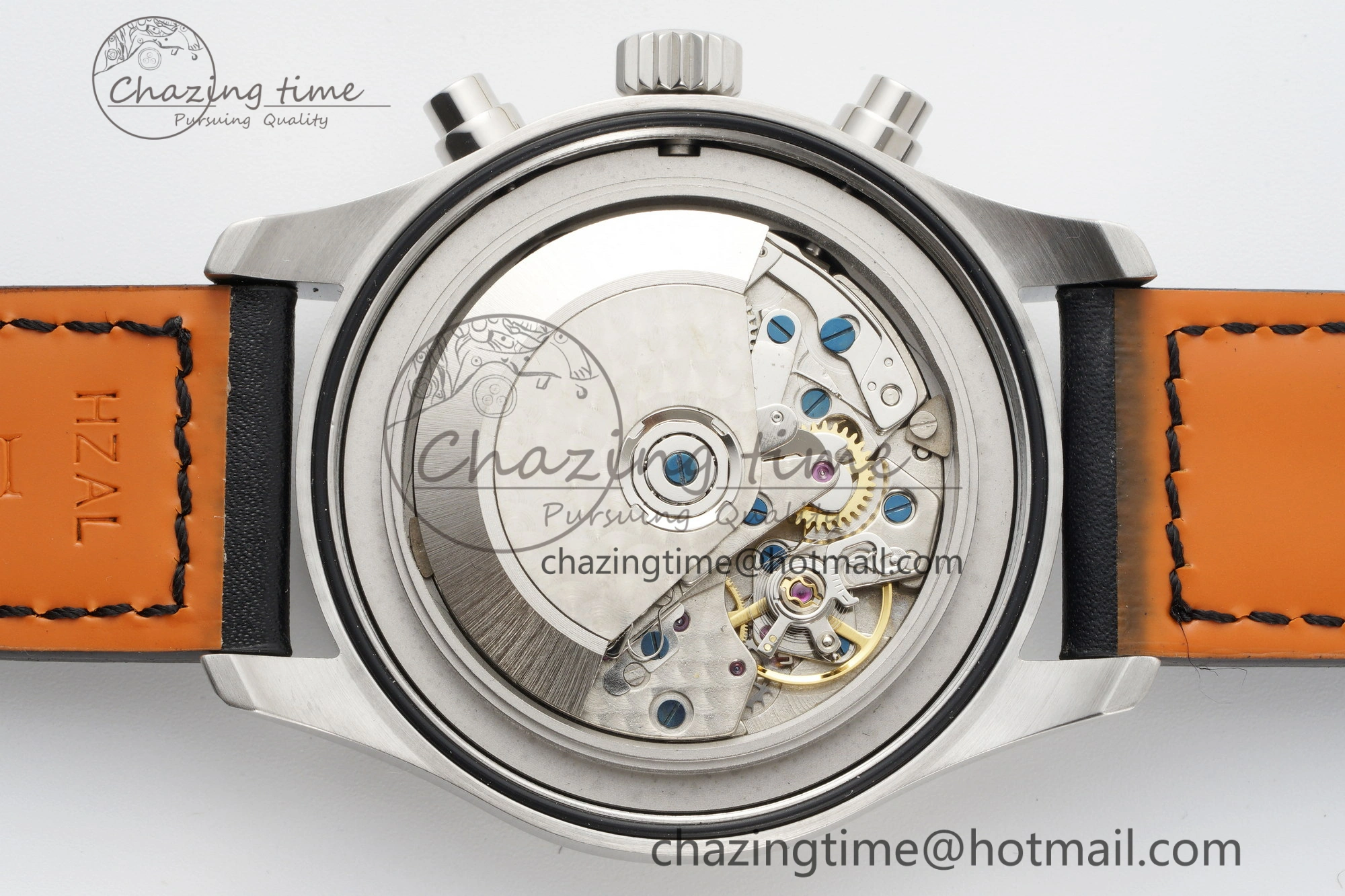 Pilot Chrono SS AZF 1:1 Best Edition Black Dial on Black Leather Strap A7750