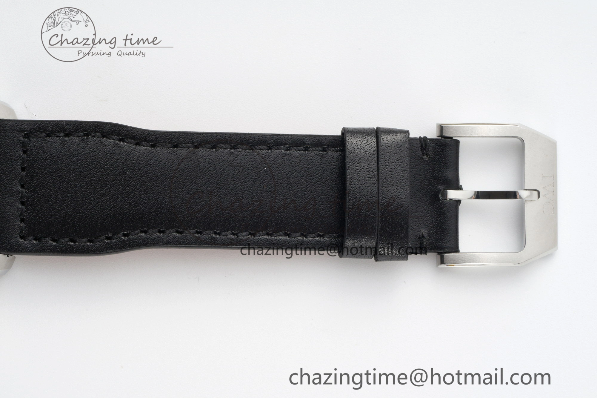 Pilot Chrono SS AZF 1:1 Best Edition Black Dial on Black Leather Strap A7750