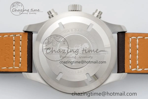 Pilot Chrono SS AZF 1:1 Best Edition Blue Dial on Brown Leather Strap A7750