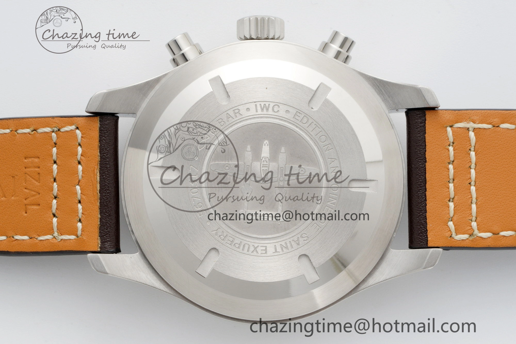 Pilot Chrono SS AZF 1:1 Best Edition Brown Dial on Brown Leather Strap A7750