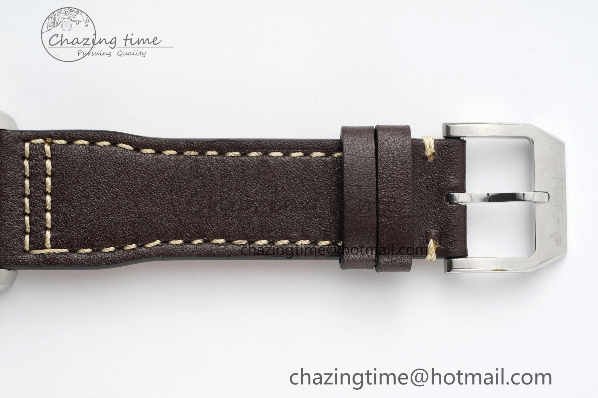 Pilot Chrono SS AZF 1:1 Best Edition Green Dial on Brown Leather Strap A7750