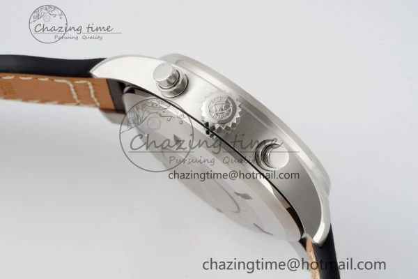 Pilot Chrono SS AZF 1:1 Best Edition Green Dial on Brown Leather Strap A7750