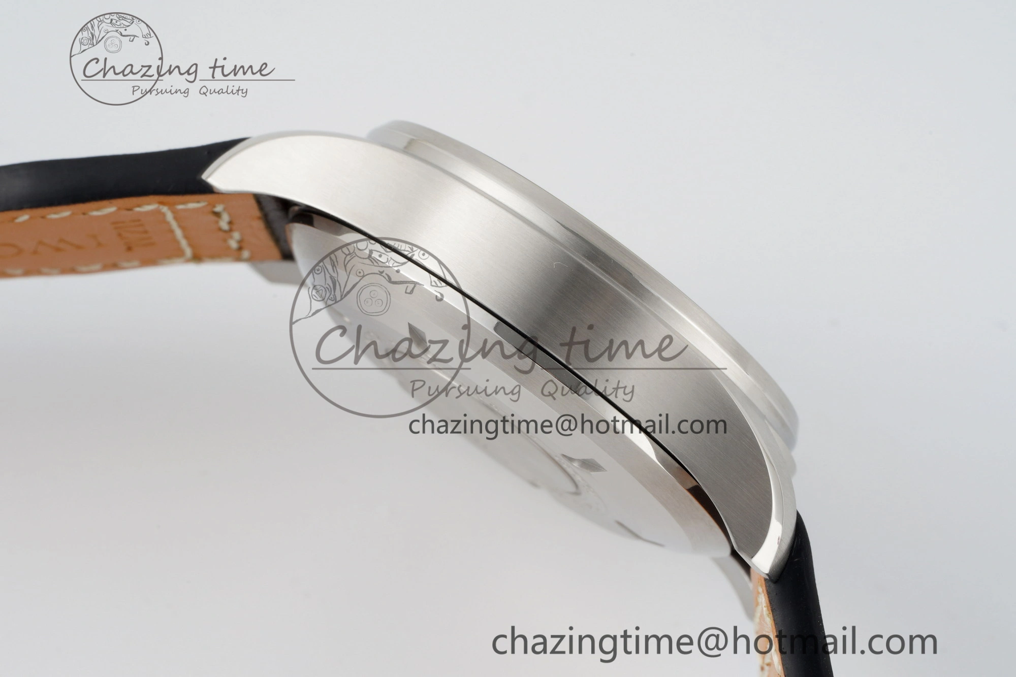 Pilot Chrono SS AZF 1:1 Best Edition Green Dial on Brown Leather Strap A7750
