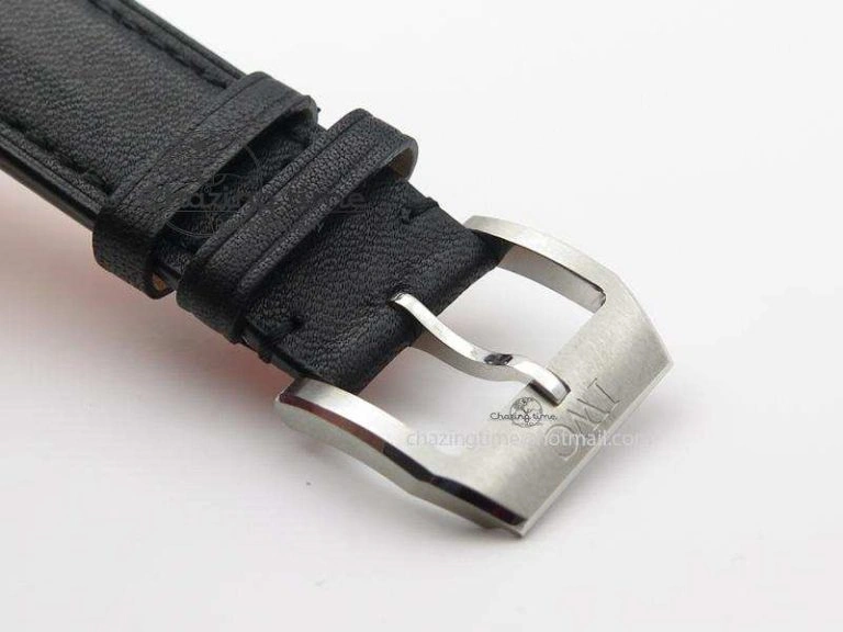 Pilot Chrono SS IW377709 ZF Best Edition Black Dial On Black Leather Strap A7750