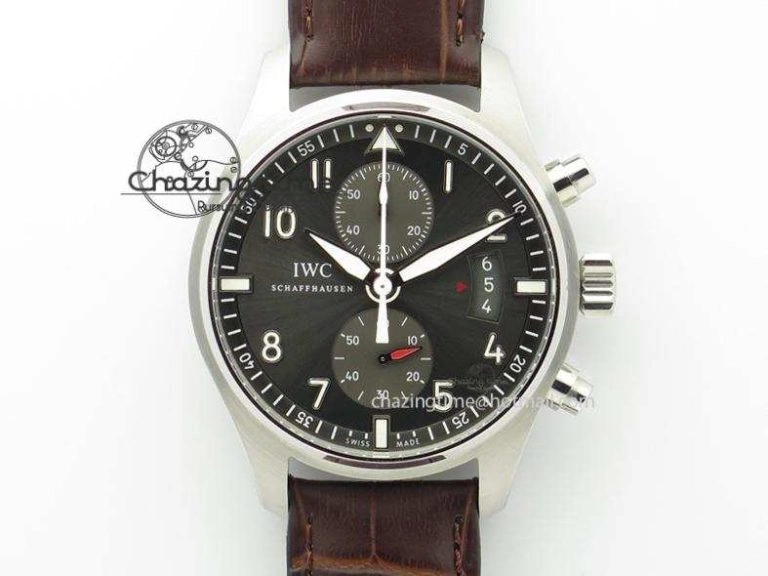 Pilot Chrono SS IW387802 V6F 1:1 Best Edition On Brown Leather Strap A7750