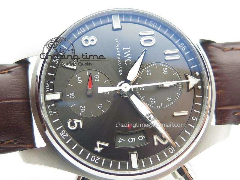 Pilot Chrono SS IW387802 V6F 1:1 Best Edition On Brown Leather Strap A7750